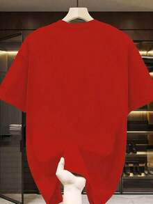 "F@K AROUND & FIND OUT" Graphic T-Shirt - 180g Heavy Cotton Crew Neck T-Shirt With Bold Orange And Green Graffiti Print, Breathable Short Sleeve Shirt For Summer, Casual Streetwear And Outdoor Activities, Everyday Wear Shirt Street Fashion Comfortable Fit, Everyday Wear, Match With Shorts, Outdoor Sports, Golf, Fishing Activities, Sports Shirt, Great Gift, Graphic T-Shirt, T-Shirt-White And Navy Off-The-Shoulder Cropped Top - 紅色 - 查看 3