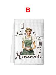 1/6 piezas Paños de cocina divertidos de 40x60cm con frases hilarantes - Paños de té absorbentes de poliéster, diseño de dibujos animados retro, lavables a máquina - Regalos de inauguración de la casa para mujeres, anfitrionas, mamá