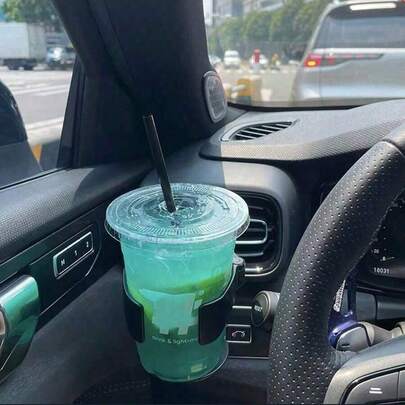 1个通用多功能车载空调出风口杯架/饮料架，可调节PVC杯架，适用于汽车，安装牢固，底部带泡沫垫，适用于瓶罐，易于安装