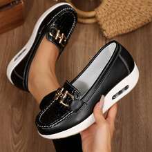 Womens Shoes Lightweight Flats Non Slip Dressy Occasions Walking Driving Flexible Comfort - 黑色 - 查看 4