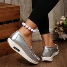 Womens Shoes Walking Flats Non Slip Dressy Occasions Driving Lightweight Flexible Comfort - Silver - View 8