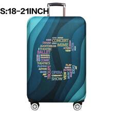 弹性行李箱套旅行箱套，带文字字母印花，适用于 18 至 32 英寸行李保护套，适用于户外旅行商务时尚图形图案，适用于男女旅行配件涤纶行李箱学生返校用品袋，适用于学校配件，行李保护器返校用品大学宿舍学生必备品，适用于男士女士假期旅行必备品户外包，适用于学校配件 - 藍色 - 查看 43