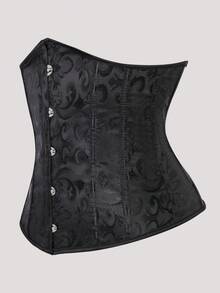 Waist Belt, Women's Waist Belt, Black Jacquard Palace Style, Classic And Versatile, Suitable For Outer Wear, Suitable For Daily Wear, Masquerade, Halloween Party, Women's Waist Belt, Women's Waist Clip - 黑色 - 查看 2