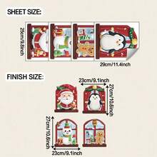 Pegatinas decorativas de elementos navideños con diseños de dibujos animados lindos para ventana, sala de estar, estudio, entrada, decoración del hogar, decoraciones navideñas, decoración de habitación, pegatinas de pared, pegatinas de pared decoraciones navideñas para el hogar