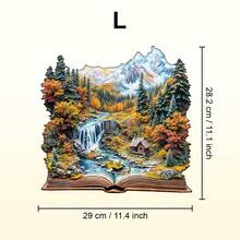 1 件秋季仙境不对称形状木制拼图玩具，独特的派对游戏礼物，装饰艺术拼图，桌面魔术拼图，创意儿童益智拼图，节日礼物，成人木制拼图，圣诞礼物，返校礼物，生日礼物（2D 拼图） - 彩色 - 查看 13