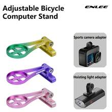 1pc ENLEE Adjustable Cycling Computer Brackets Gradient Colors Bicycle Light Holder Aluminum Alloy Speedometer Extension Holder For Bryton, Mountain/Road Bikes Accessories, Easy To Install - Multicolor - View 1