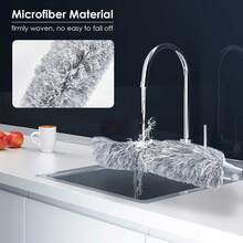 Plumero extensible, plumero telescópico largo de 110 pulgadas de acero inoxidable con cubierta resistente a los arañazos, perfecto para la limpieza de telarañas, ventilador de techo, coches - 1 - Ver 6