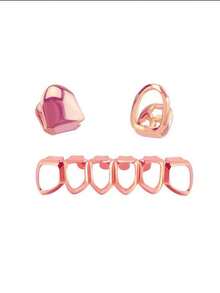 A Set Of Hip-Hop Dental Jewelry With A Single Hollowed-Out Upper Surface And A Full Hollowed-Out Lower Surface, Suitable For Both Men And Women. It Can Be Opened And Closed For Self-Adjustment And Comes With A Teething Ring For Use In Combination