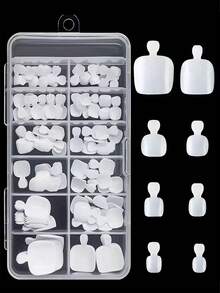 240 Peças Dicas de Unhas de Dedos dos Pés Falsas, 12 Tamanhos, Cobertura Completa Branca, Dicas de Unhas de Dedos dos Pés Falsas para Colar, Design de Extensão de Unhas de Dedos dos Pés para Salão, Suprimentos de Unhas Acrílicas Artificiais