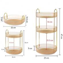 360 Rotating Makeup Organizer And Storage For Vanity Countertop 1 Tiers,  2 Tiers,  3Tiers, High Capacity Cosmetic Skincare Perfume Organizer For Dresser Bathroom Lazy Susan Organizers( Golden) - 金色 - 查看 6