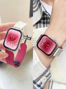 1pc Unisex Sports Breathable Silicone Magnetic Watch Band, Compatible With Huawei Watch Fit 1/Fit 2/Fit 3/Fit 4/4Pro Smartwatch Strap