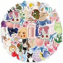 50张精美贴纸，夏季贴纸，水彩贴纸，日记贴纸，可爱贴纸，可爱动物贴纸，花朵贴纸，防水乙烯基贴纸，适用于水瓶、电脑、笔记本电脑、手机、行李箱、笔记本、冰箱等。 - C - 查看 12