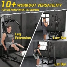 LIZHOUMIL Sistema de máquina de gimnasio doméstico con pila de pesas de 100 libras, máquina de pesas multifuncional, estación de entrenamiento de Body completo, equipo de ejercicio, todo en uno gimnasio doméstico con sistema de poleas para entrenamiento de fuerza - Negro - Ver 7