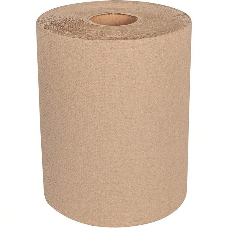 RestaurantwareClean Tek Professional Toalla de papel enrollada dura de 600 pies x 8 pulgadas 1 rollo de toalla de papel para baño los dispensadores se venden por separado 1 capa rollo de toalla - Marrn - Añade 9