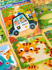 木制拼图幼儿玩具男孩女孩礼物，动物拼图蒙特梭利玩具，学习教育圣诞生日礼物，拼图，蒙特梭利玩具，圣诞节，儿童玩具，Rompecabezas，儿童木制玩具，儿童圣诞礼物，蒙特梭利玩具>木制，幼儿学习玩具