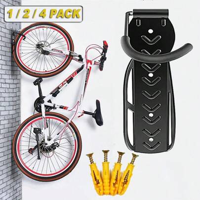 1/2/4Pack Wall Mount Vertical Bike Rack Bicycle Holder Hook Storage Hanger Garage