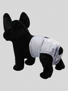1 peça de fralda de pano para cachorro, calças higiênicas para animais de estimação com de cor sólida - Cinza - Ver 26