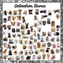 50 个/包可爱宠物小狗表情包涂鸦贴纸，卡通搞笑动漫美学标签贴纸包适用于笔记本电脑、乐器装饰、剪贴簿、自粘密封文具卡片信封、万圣节圣诞节礼物用品、青少年派对奖励激励 - 彩色 - 查看 8
