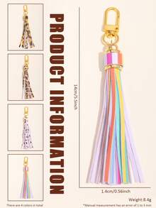 Conjunto de chaveiros com borlas | Pingentes coloridos e estampados para bolsas e chaves - Acessórios boêmios e chiques para mulheres