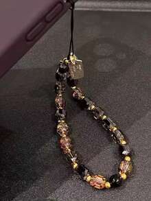 1 قطعة سلسلة كريستال أنيقة للمعصم، مناسبة للهاتف المحمول والكاميرا والمفاتيح والحلقة المفاتيح