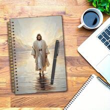 1 件《唯灵论者》螺旋笔记本 - 走向耶稣励志基督教日记，5.5x8.3 英寸 50 页双面优质纸，耐用螺旋装订，适合祈祷、反思和基于信仰的写作，励志螺旋笔记本 - A - 查看 5