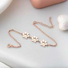 个性化宠物名字手链 - 定制刻字不锈钢迷你爪印手链，适用于猫狗，简约动物爱好者饰品，毕业礼物、母亲节礼物、可调节宠物纪念友谊手链、圣诞节礼物 - 白色 - 查看 20