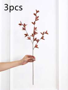 1pc/3pcs 30 Inches (H) Synthetic Pomegranate Leaf Branch Home Living Room Thanksgiving Harvest Festival Party Autumn Desktop Atmosphere Decoration