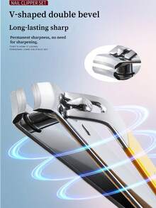 6pcs Portable Nail Clipper Set, Available In Yellow, Green, White, Convenient Nail Care Tools