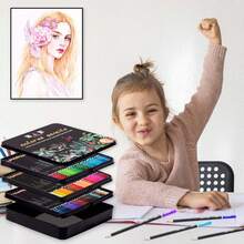 Set de Arte Profesional,Sebami 72Pcs Lapices de Colores Profesionale, Suministros de Arte en Estuche de Hierro Portátil,Regalo para Principiantes y Artistas, Niños y Adultos(72 PCS) - 1 - Ver 7
