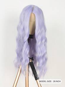 26 Inch Fantasy Purple Hair Roots, Synthetic Heat-Resistant Fiber Wig, 4*1 U-Shaped Front Lace Long Wig, Women's Middle-Parted Wavy Curly Wig, Suitable For Daily Party Use