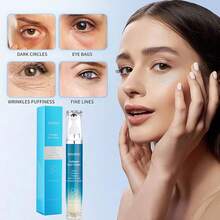 DOU KOU Eye Cream, Eye Serum, Collagen, Hyaluronic Acid & 10 Peptide Complex, Retinal Niacinamide Correction For Visibly Reduces Puffy Eye Bags Fine Lines Dark Circles Wrinkles, Crow's Feet Instantly, Anti Aging Wrinkle Remover For Face, 360° Roller Massage Ball, Airplane Travel Essentials, Travel Size Toiletries, 0.5 Fl. Oz, 15ml