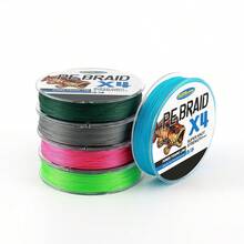 Línea de pesca trenzada de 4 hebras, color verde musgo, material PE, rango de resistencia de 6LB-60LB, empaquetada de forma hermosa, altamente resistente a la abrasión, alta resistencia, ultra suave para pesca con señuelos en agua salada y agua dulce
