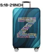 弹性行李箱套旅行箱套，带文字字母印花，适用于 18 至 32 英寸行李保护套，适用于户外旅行商务时尚图形图案，适用于男女旅行配件涤纶行李箱学生返校用品袋，适用于学校配件，行李保护器返校用品大学宿舍学生必备品，适用于男士女士假期旅行必备品户外包，适用于学校配件 - 藍色 - 查看 81