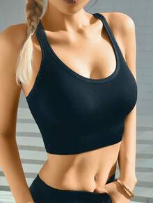 Wireless Sports Bra, Comfortable And Breathable, Push-Chest Shock-Proof Bra, Women's Underwear - 黑色 - 查看 7
