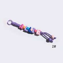 1个个性化姓名串珠钥匙扣编织绳礼品独特趣味包包/行李牌派对小礼物Y2K，旅行箱旅行行李，旅行打包 - 彩色 - 查看 14