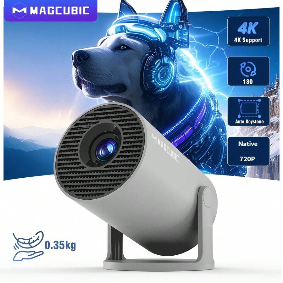 Proyector Magcubic 4K Android 11 HY300 Pro Dual Wifi6 260ANSI Allwinner H713 BT5.0 1280*720P cine proyector portátil al aire libre