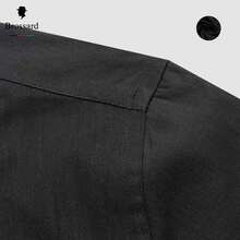 Camisa Social Masculina Elástica e Respirável, Clima do Brasil, para Dia a Dia, Trabalho e Casual, Múltiplas Cores, Frete Grátis, Tamanhos PP-XXG, Poliéster, 56% Algodão, 40%  Alastano,4% - Preto - Visão 4