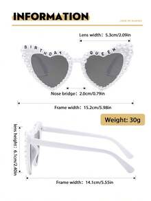 1pc Heart-Shaped Frame With Pearl Letter Decor & White Bow Tie Bridal Wedding Party Accessories For Women