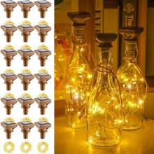 18 Pcs Solar Bottle Lights, 20 Leds Waterproof Copper Lights, Outdoor Solar Fairy For Bottles For Wedding, Holiday, Garden, Patio Decor-122125 - 暖白 - 查看 1