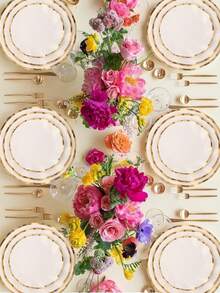 10/30/50 件白色波浪形纸盘，带金色边缘，一次性婚礼派对盘子，7.25 英寸、9 英寸和 10.5 英寸扇形甜点晚餐盘，适用于婚礼派对、新娘性别揭晓生日派对用品 - 白色 - 查看 7