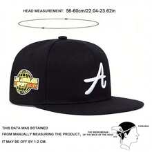 1Piece Men A Letter Earth Embroidered Hip Hop Hat Outdoor Adjustable Sunscreen Leisure Hat Spring Autumn Travel Tourism Beach Vacation - Nhiều màu - Xem 2