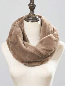 1件时尚毛绒交叉领保暖衫，冬季连衣裙适用 - 彩色 - 查看 10