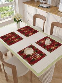 1 Caminho de Mesa Quebra-Nozes de Natal, Caminho de Mesa Decorativo de Natal, Caminho de Mesa com Tecido de Linho de Natal, Caminho de Mesa, Caminho de Mesa, 1 Caminho de Mesa, 4 Jogos Americanos, 1 Capa de Almofada, 3 Produtos Disponíveis, Decoração de Casa Sazonal, Artigos para Festas Internas/Externas, Decoração de Casa de Inverno, Decoração de Natal, Decoração de Quarto de Natal, Decoração de Festa de Natal - Multicolorido - Ver 14