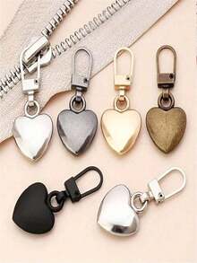 5-Piece Heart-Shaped Zipper Puller, Universal Zipper Replacement Puller, Suitable For Down Jackets, Backpacks, Handbags, Coats, Multi-Color - Multicolor - View 12