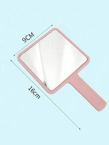 Personalized Handheld Makeup Mirror (Small) With Gift Box Packaging, Silver, Customized Mirror, Suitable As Birthday And Anniversary Gift For Friends And Family, Luxury Style - Multicolor - View 3