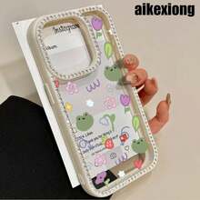 Teléfono Un pequeño diseño encantador en un teléfono 3 en 1 de doble cara con tachuelas, compatible con las series 16 Pro, 16, 15 Pro, 14, 14 Plus, 14 Pro, 13, 13 Pro, 12 Pro y 11 Pro. Este suave es a la vez resistente a las caídas y a las manchas, lo que lo hace para cualquier persona, adornado con detalles. - Rosa - Ver 4