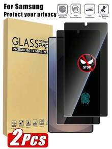 2pcs Ultra-Thin Fingerprint Unlock Tempered Glass Screen Protector, 9H Hardness, High Clarity, Compatible With Samsung Galaxy S25 Ultra 5G, Also Fits Galaxy S24 Ultra/S23/S22/S21/S25FE - Black - View 9