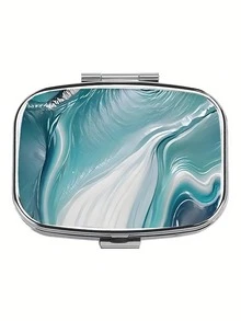 1 hộp đựng thuốc bằng kim loại họa tiết đá cẩm thạch có 2 ngăn - Hộp đựng thuốc thời trang, di động khi đi du lịch và sử dụng hàng ngày - Quà tặng lý tưởng cho phụ nữ, nam giới hoặc sự sáng tạo độc đáo, hộp đựng thuốc - Hộp đựng thuốc vuông - Xem 23