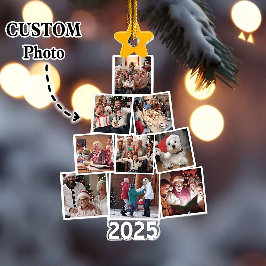 Pohon Natal Foto Keluarga - Ornamen Foto Keluarga yang Dipersonalisasi untuk Dekorasi Kamar Anak Natal - MultiWarna - View 1