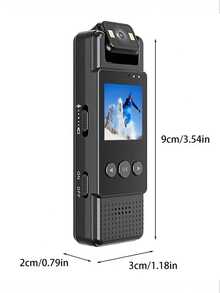 Mini Body Camera With Screen – Portable Wearable Video Recorder With Rotating Lens